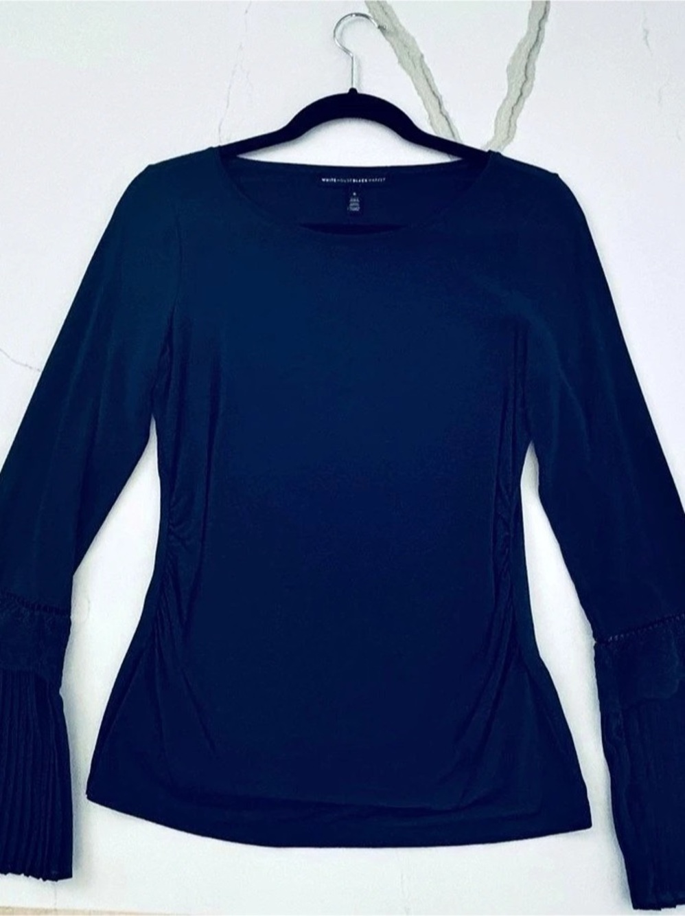 White House Black Market Black Bell Sleeve Top